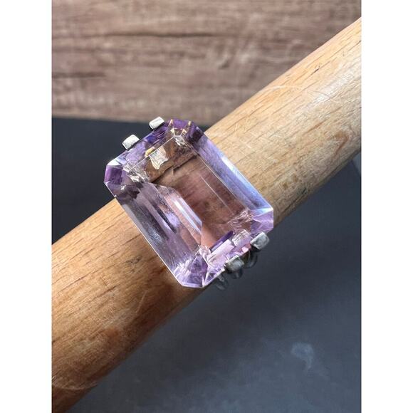 Vintage Rose de France amethyst sterling silver ring size 7 - Picture 2 of 16